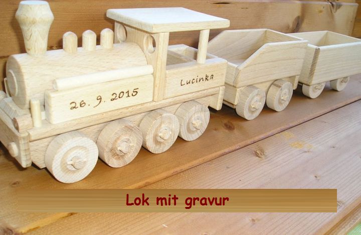 Geschenk Lokomotive aus Holz