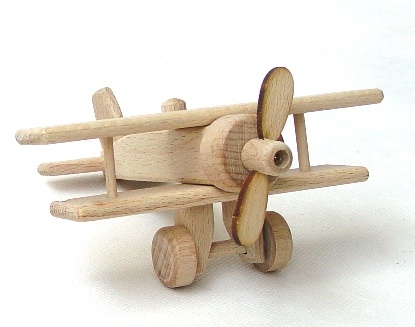 Doppeldecker Flugzeug Holzspielzeug