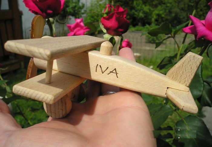 Klein Holz-Spielzeug Flugzeug