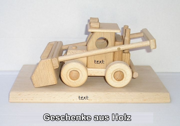 Landwirtschaftliche Lader Spielzeug an der Basis des Geschenks