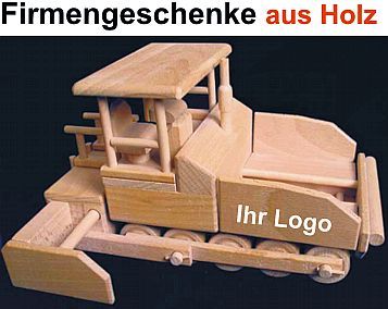 Asphaltfertiger Holzspielzeug Werbegeschenk