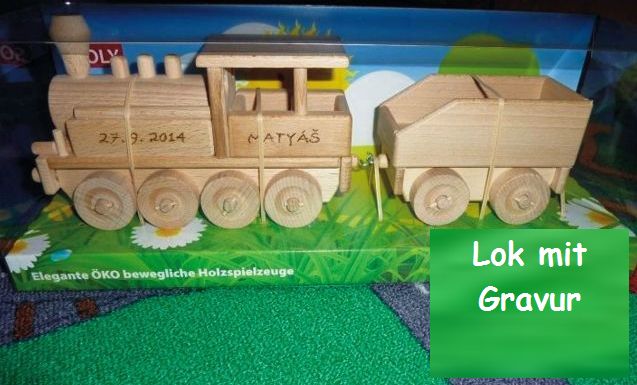 Geschenk Lokomotive aus Holz