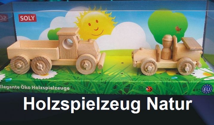 Holzspielzeug Natur Kleinwagen + klein LKW Spielzeug