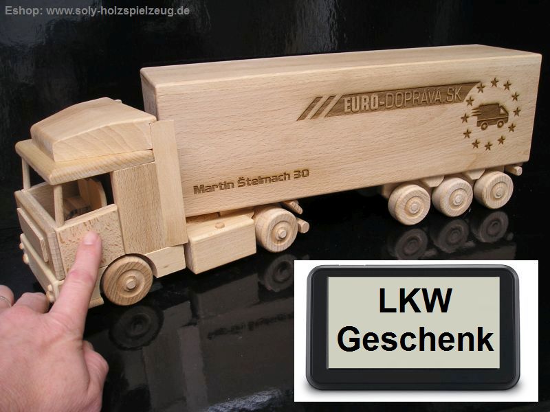 Geschenkwagen für Flasche, LKW, Holzspielzeug