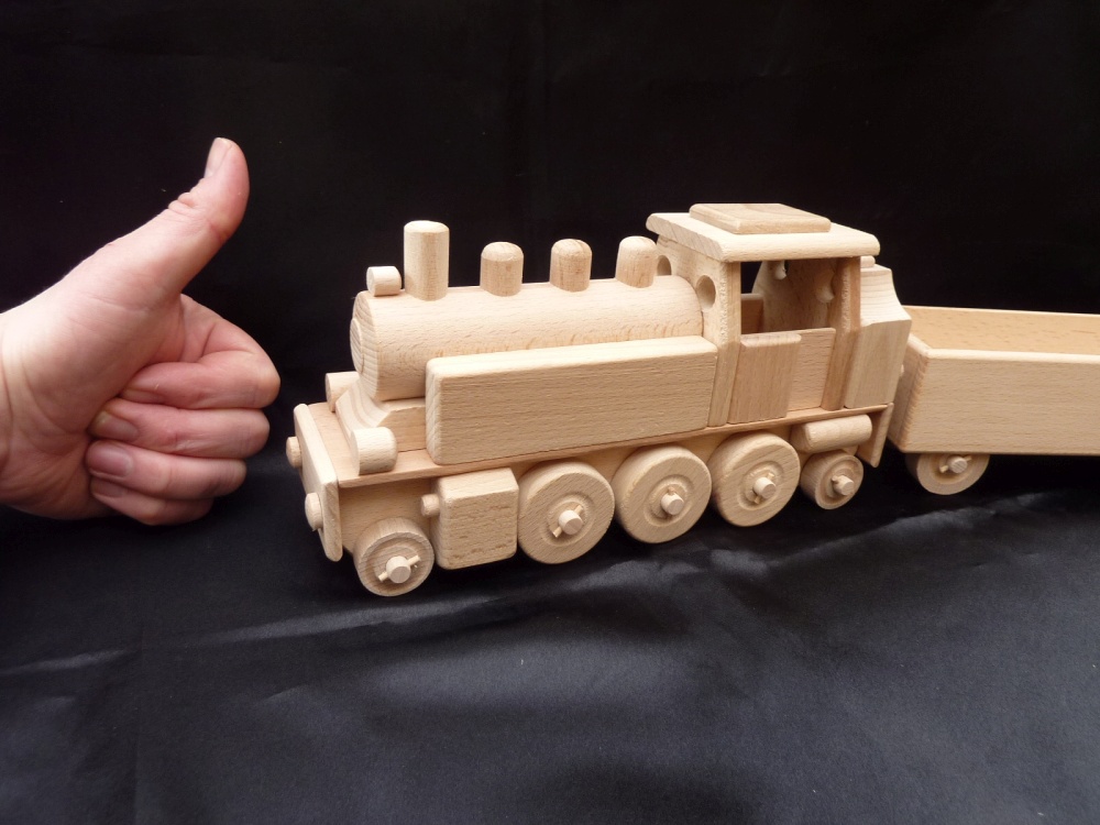 Holz-Spielzeug Eisenbahn Lokomotive