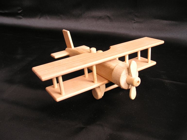 Holzflugzeug Doppeldecker Spielzeuge