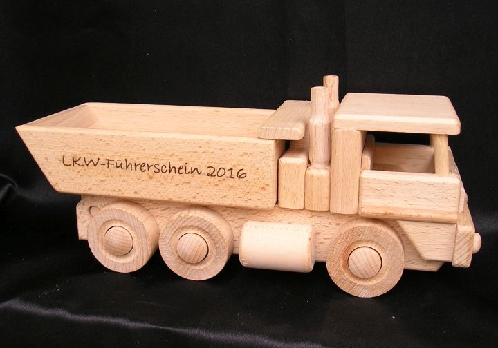 Holz LKW-Kipper Spielzeug Geschenke - MIT WUNSCH-GRAVUR
