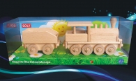 Holzlokomotive mit einem Kohlen, Spielzeug