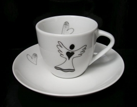 Porzellan Kaffeetassen Engel