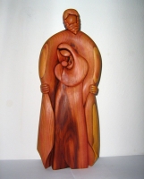 Heilige Familie Gott, Jesus und Maria-Statue aus Holz