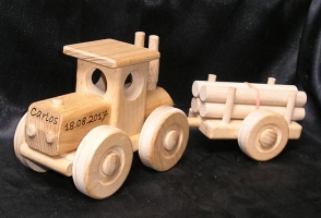Kinder Traktor Spielzeug aus Holz Geschenk