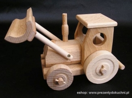 Kleiner Holz Traktor mit Pflug, Spielzeug Geschenke