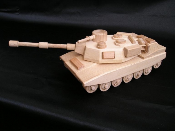 Militärtank aus Holz, Panzer Spielzeug ABRAMS