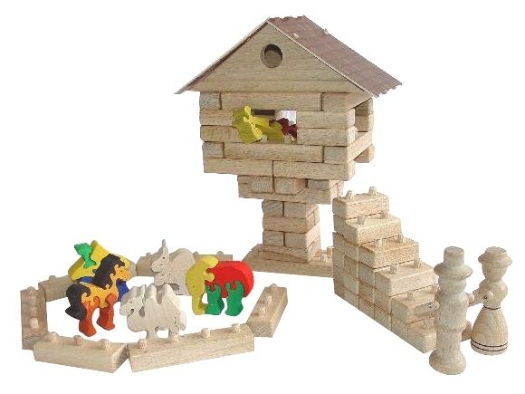 Tiere zoo Spielzeug Holz Würfel + puzzle