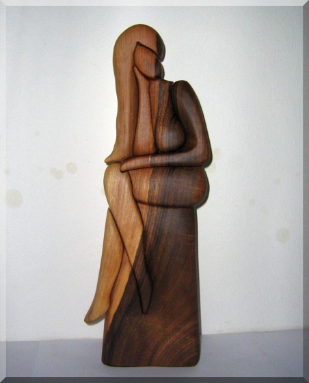 Weiblicher Akt Skulptur aus Holz