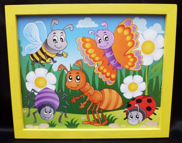 Bilder für's Kinderzimmer Biene Käfer Schmetterling Ameise Spinne