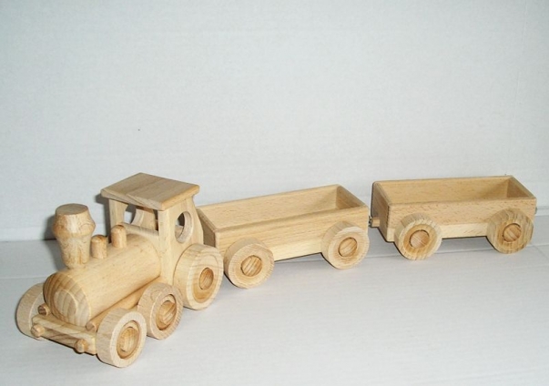 Kinder Spielzeug Holz-zug mit zwei Lastanhänger