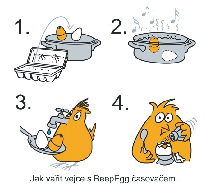 Návod jak vařit vejce na s hudebním časovačem vajíček BeepEgg.
