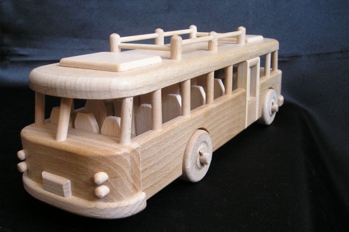 Holz Bus Spielzeug beweglichen MIT WUNSCH GRAVUR