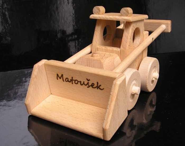 Bulldozer Spielzeug aus Holz Geschenke
