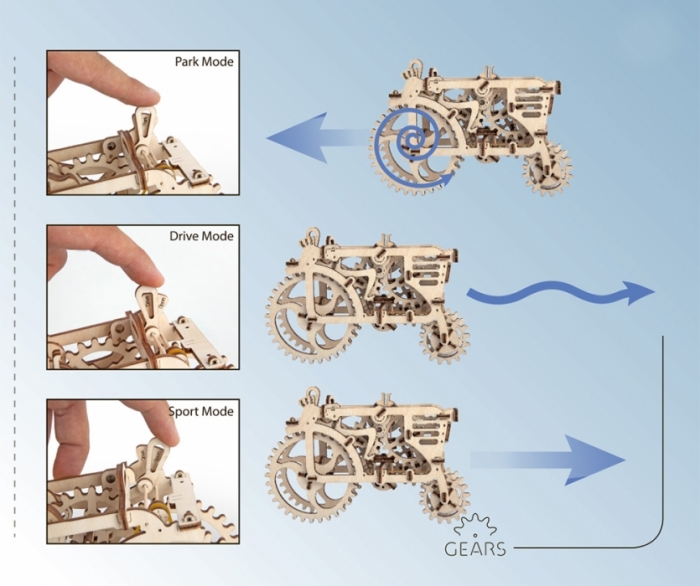 3D Holzpuzzle TRAKTOR mechanisches Baukasten