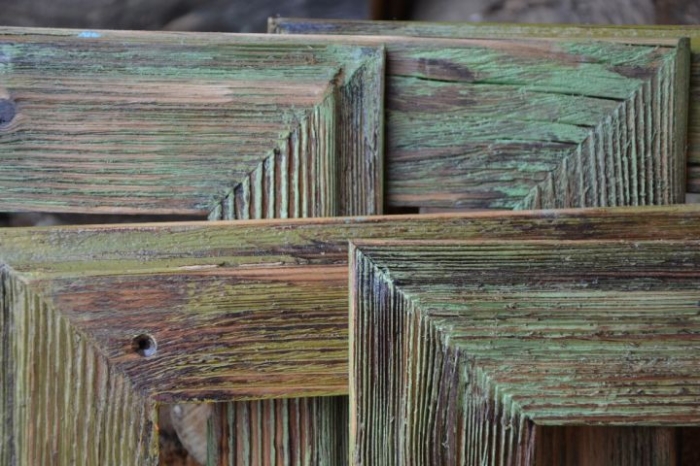 Bilderrahmen aus Holz, mit collored Patina