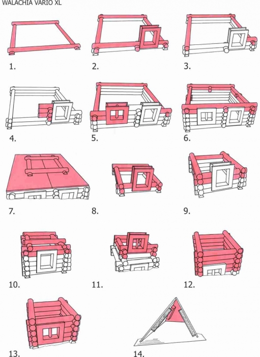 Blockhaus Baukästen für 20 Arten von Gebäuden
