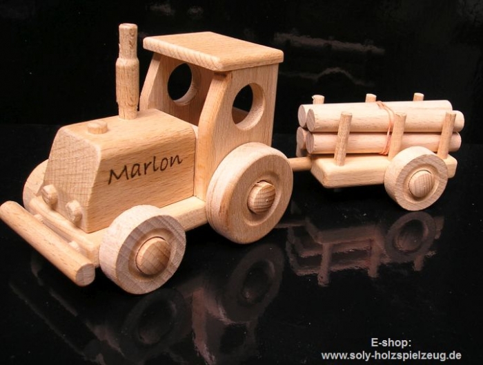 Klein Spielzeug Traktor aus Holz