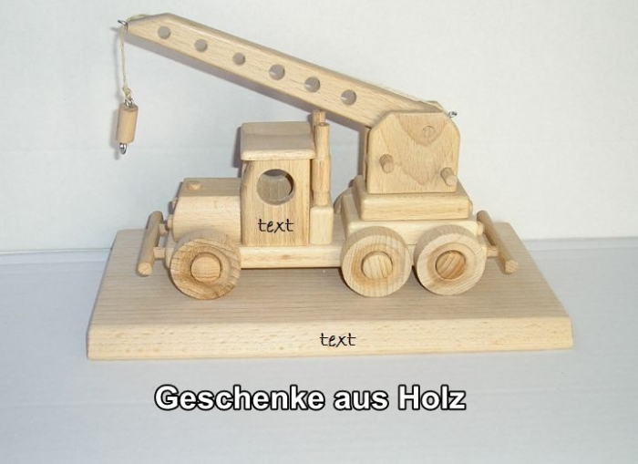 Auto-Kran Holz-Geschenk für Kranfahrer