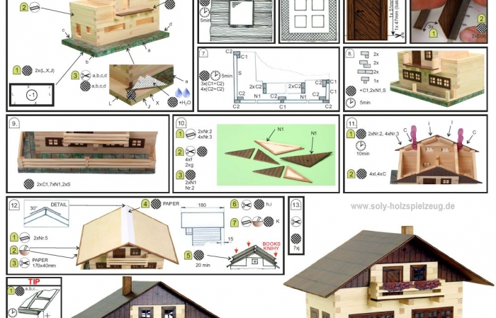 Anweisungen zu bauen Alpenhaus Baukasten