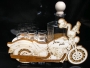 Geschenk Motorrad, Biker mit Flasche 6x Glas