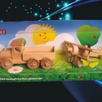 Holzspielzeug, kleiner LKW und flugzeug
