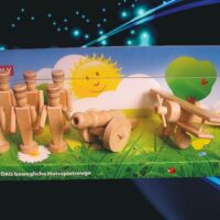 Holzspielzeug Holzsoldaten, Flugzeug, Kanone Militärspielzeug