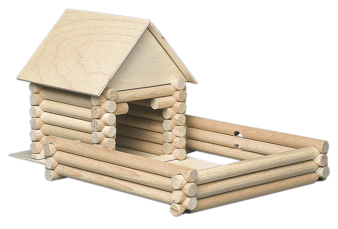 Holzbausatz für 17 Gebäude und Holzbausteine Walachia