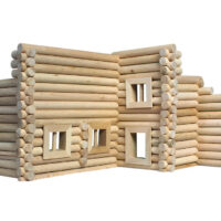 Holzbausatz für 17 Gebäude und Häuser