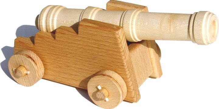 Historische Kanone, Holzkanone – Holzspielzeug