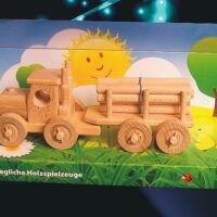Holz-LKW Holzspielzeug mit Holzladung im Beutel als Kinderspielzeug