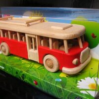 Spielzeug roter Holzbus fur Kinder