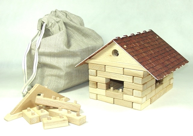 Holz-Didaktik-Bausatz – Häuschen aus Holzbausteinen