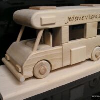 Wohnwagen Camping Geschenk Modell aus Holz