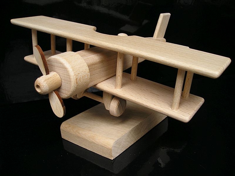 Flugzeug Doppeldecker Geschenk auf Ständer