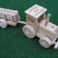 Landwirtschaftstraktor mit Anhänger, Kinderspielzeug, Holzgeschenke