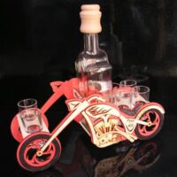 Chopper Geschenk – Motorrad mit Flasche für Biker