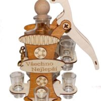 Geschenkflasche für Alkohol und 6 Gläser