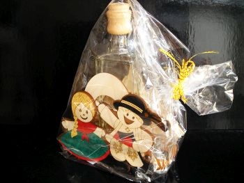 Geschenkverpackung Flasche für Alkohol Folklore, Hochzeit, Hochzeitsfeier, Braut und Bräutigam Hochzeit