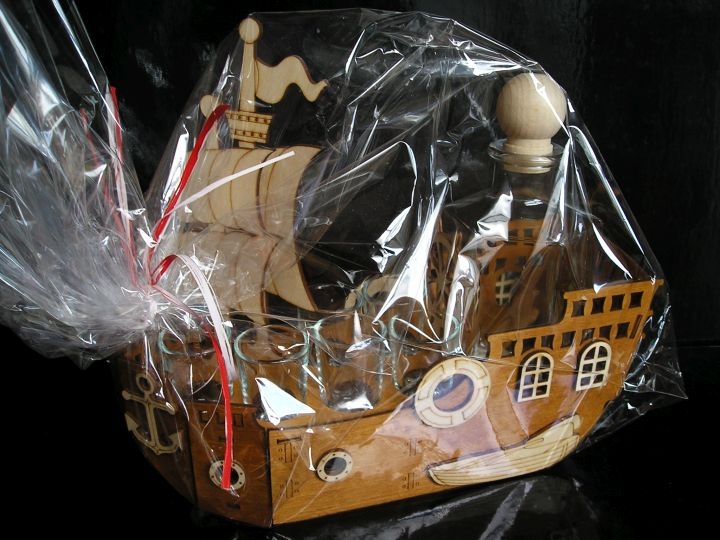 Geschenk Flasche Alkohol Segelschiff, Schiff für Seemann Kapitän