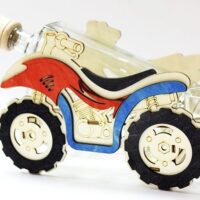 Quadfahrer Geschenk Designflasche 0,5 l + 6 Schnapsgläser