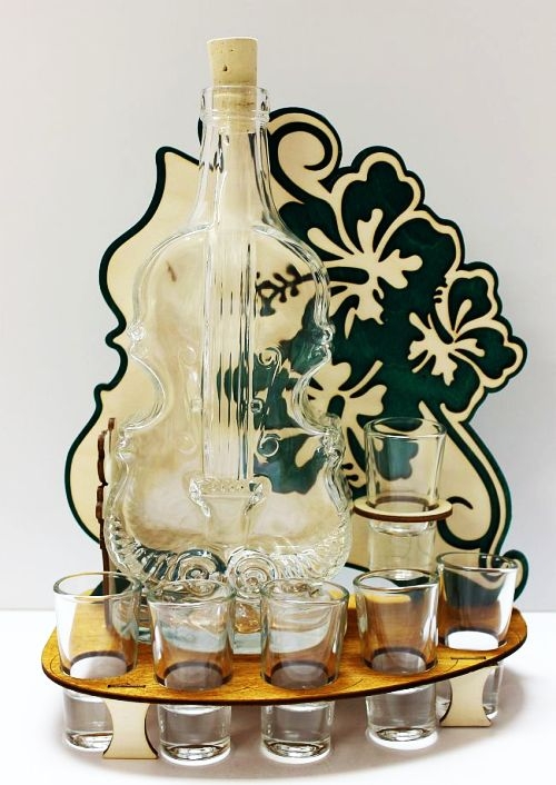 Geschenk für Musiker – Flaschen-Set Violine aus Glas