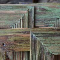 Retro-Holzrahmen für Bilder und Fotos, Fotorahmen, Rahmen, Bilderrahmen, natur, weiß, blau, grün
