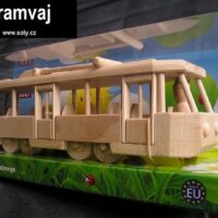 Straßenbahn Holzspielzeug im Panoramageschenkkarton